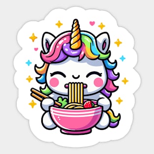 Unicorn Eating Ramen Sticker